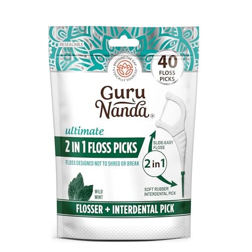 GURUNANDA Dental Floss Picks 4 X 40 Count