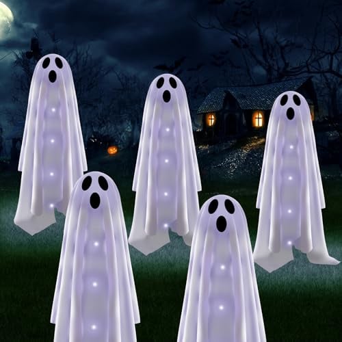 Betrihyes Halloween Ghost Decorations Solar Garden Lights Outdoor 6-Pack Deal