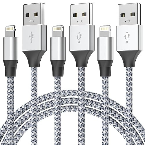 Durable iPhone Charger Cord 6FT 3-Pack