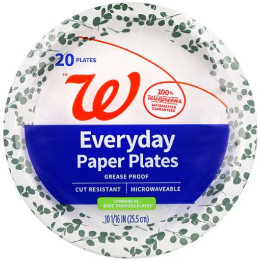 Walgreens Everyday Paper Plates 10 1/16 In, 20 Count