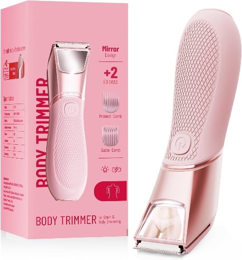 Rechargeable Bikini Trimmer Body Groomer with Mirror & LED Light Deal