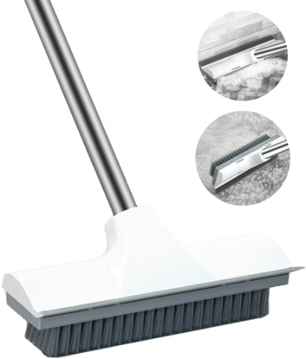 Floor Scrub Brush with Long Handle 2-in-1 Scrape Brush Stiff Bristle Deal