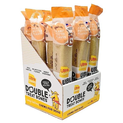 Peanut Butter Double Treat Bones for Dogs, 12 Count Deal