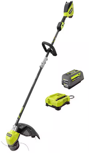 RYOBI 40V HP Brushless Whisper Series 17 in. Cordless String Trimmer with 6.0 Ah Battery & Charger