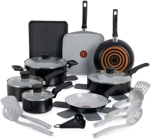 T-fal Kitchen Solutions Ceramic 22 Piece Cookware Set
