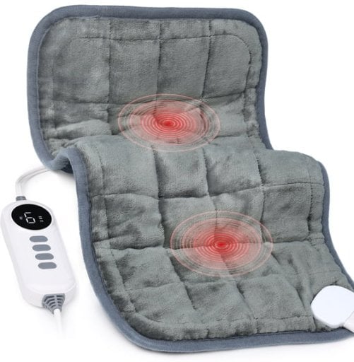 Weighted Heating Pad with Massaging Vibrations, 6 Heat Settings, 4 Massage Modes