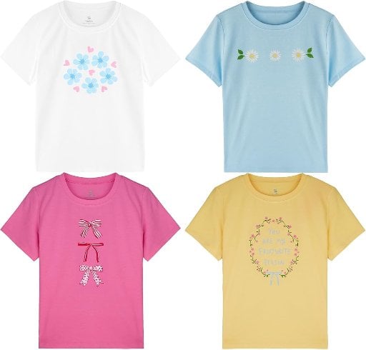 Stelle Girls Graphic Short Sleeve Tshirts for Kids Teen 4-15 Years Deal
