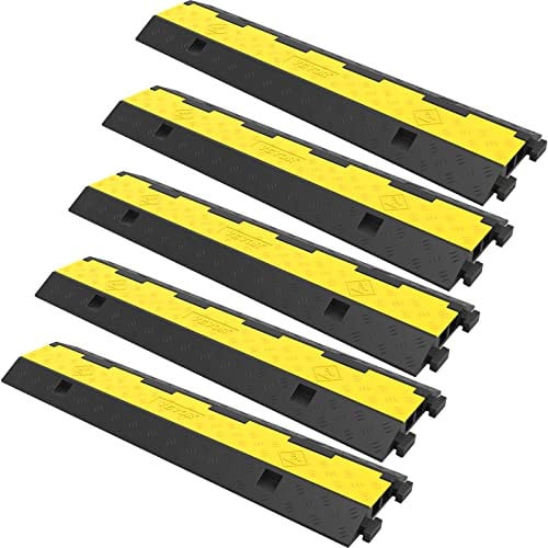 VEVOR Cable Protector Ramp 5-Pack 2 Channels 11,000 lbs Load