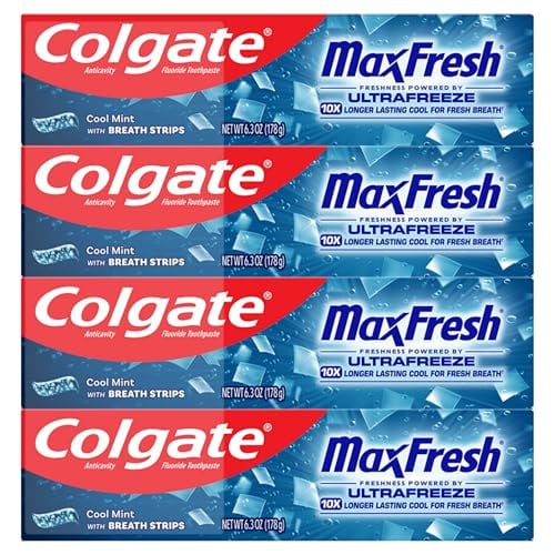 Colgate MaxFresh Cool Mint Toothpaste 4-Pack, 6.3 oz