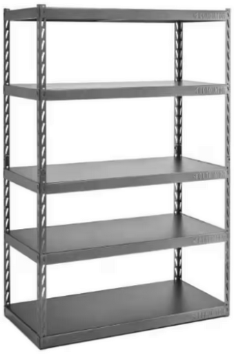 Gladiator 5-Tier Steel Storage Shelving Unit with EZ Connect 48in W x 72in H x 24in D