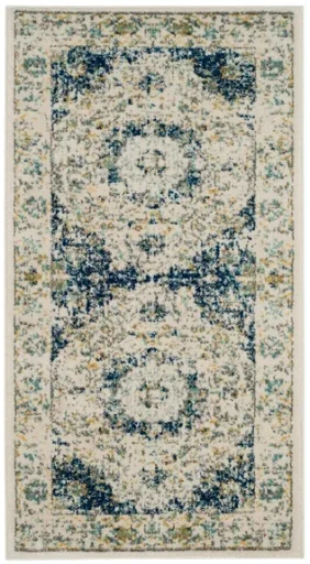 SAFAVIEH Evoke Teale Bordered Area Rug (Ivory/Grey, 2'2" x 4')