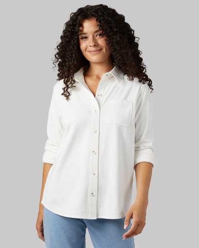 Women's Soft Stretch Knit Long Sleeve Button-Up - Many Colors