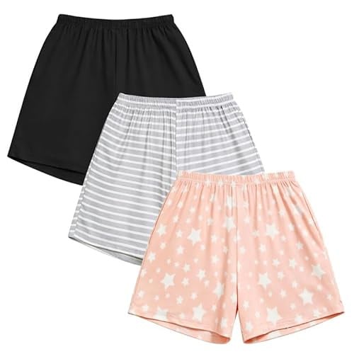 Women's 3 Pack Print Sleep Shorts Pj Bottoms Set Deal