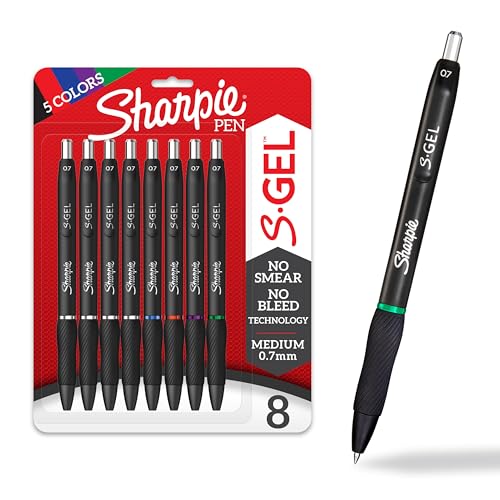 Sharpie S-Gel Medium Point 0.7mm Retractable Gel Pens 8-Count