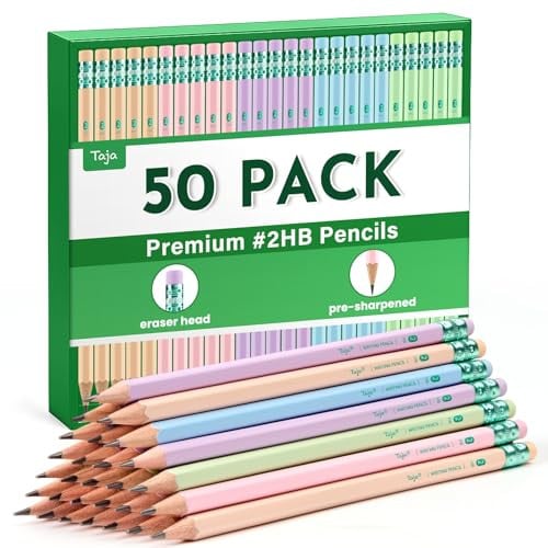 Taja 50 Pack Wood-Cased #2 HB Pencils Deal
