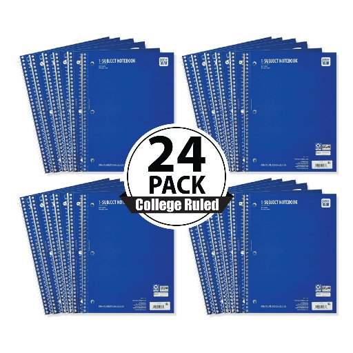 24-Count 70-Sheet Pen+Gear College Rule Notebooks