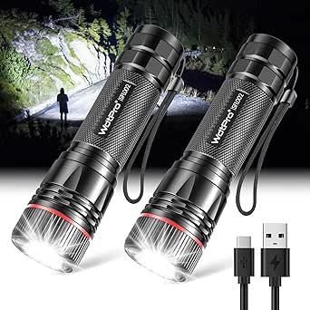 WdtPro Rechargeable Flashlights 2-Pack