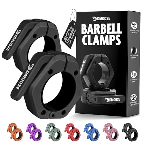DMoose Olympic Barbell Clamps 2-ct 2" w/ Anti-Slip TPR Grip Deal