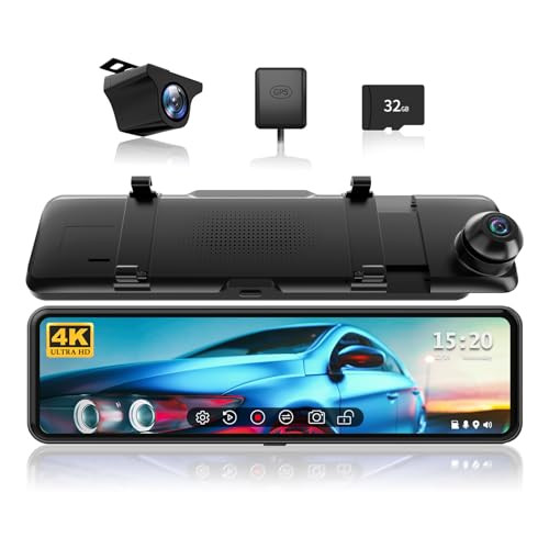 REDTIGER T700 Mirror Dash Cam 11" 4K Front/1080P Rear w/ Touch Display
