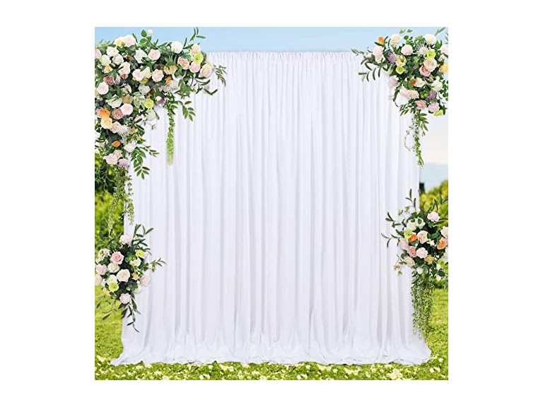 B-Cool White Backdrop Curtains 5ft x 8ft 2-Pack