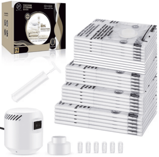 Electric Vacuum Storage Bags 25-Pack Variety Sizes Deal