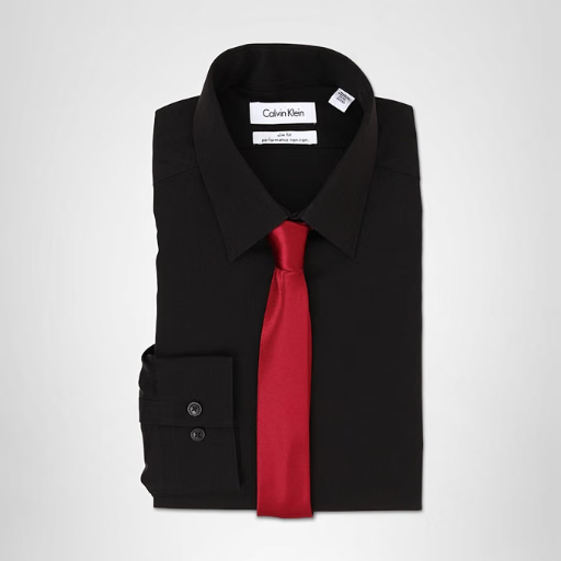 Calvin Klein Men's Slim Fit Non-Iron Herringbone Point Collar Dress Shirt 17.5" Neck 36"-37" Sleeve