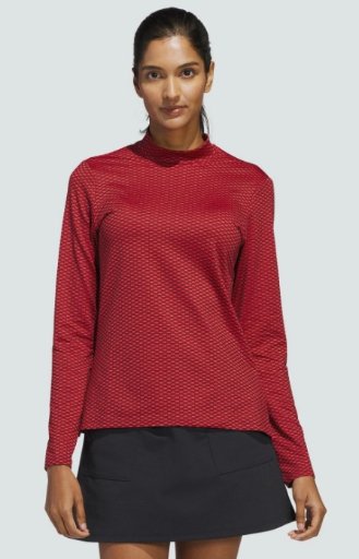 Adidas Women's Beyond Two-Tone Mesh Mock Shirt (Aurora Ruby)