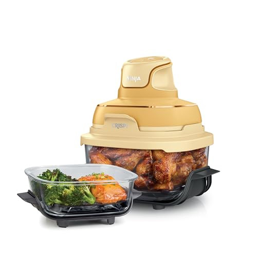 Ninja Air Fryer: Crispi 4-in-1 Portable Cooking System, 4QT & 6 Cup Glass Containers