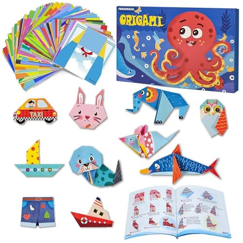Nischa 212-Sheet Origami Paper Kit w/ 72 Patterns & Instruction Book Deal