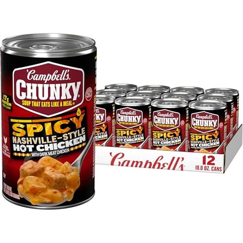 Campbell’s Chunky Spicy Nashville-Style Hot Chicken Soup 18.8 oz Can 12-Pack Deal