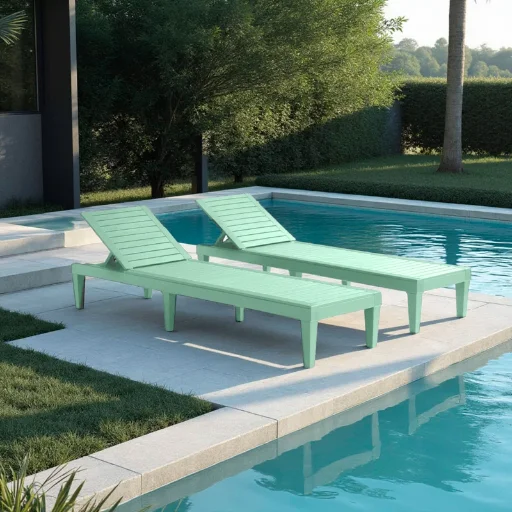 Latitude Run Adjustable Outdoor Polyresin Chaise Lounge Chair Set 2-Pack Deal