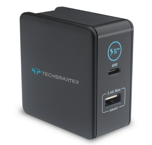 Techsmarter 57W Dual USB-C PD Wall Charger with 45W Power Delivery Port