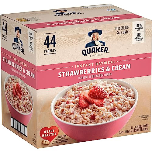 Quaker Instant Oatmeal Strawberries & Cream (44-Pack)