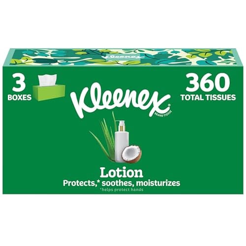 Kleenex Lotion 3-Layer Facial Tissues w/ Coconut Oil 4 x 3-Pack 120-Count