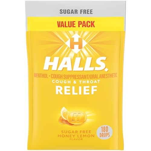 Halls Cough Drops 180-Count (Honey Lemon)