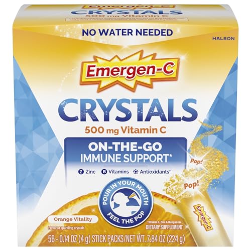 Emergen-C Vitamin C 500mg Immune Support Crystals Orange 56 Packets Deal