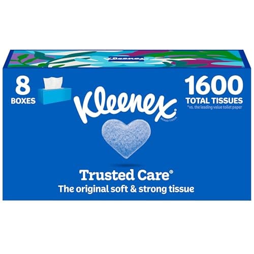 Kleenex Trusted Care Facial Tissues 8 Flat Boxes 200 Tissues per Box Deal