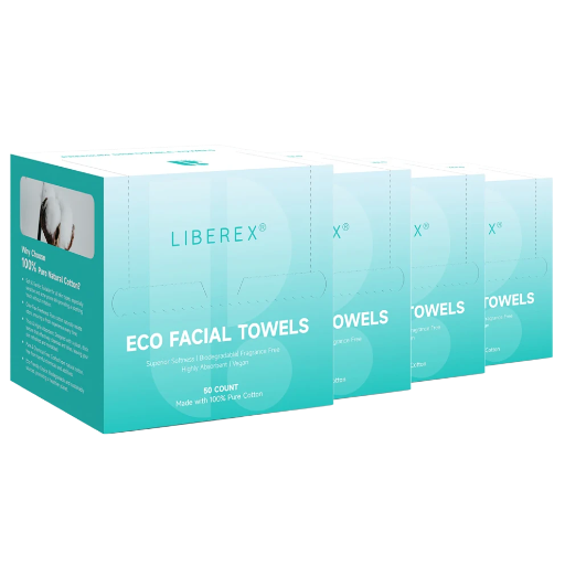 4-Pack Liberex Pure Cotton Disposable Facial Towels