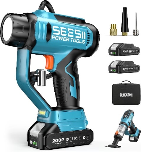 SEESII 2-IN-1 Tire Inflator & Car Vacuum with 2x2000mAh Batteries Deal
