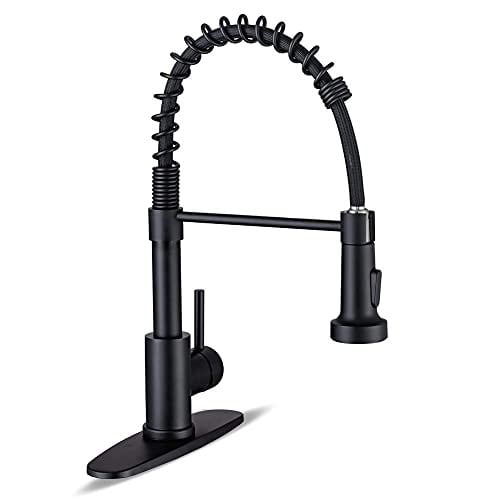 WEWE Spring Kitchen Faucet w/ Pull-Down Sprayer Matte Black Deal