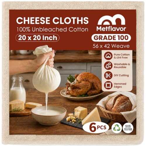 6-Pack 20"x20" Reusable Cheesecloths Deal