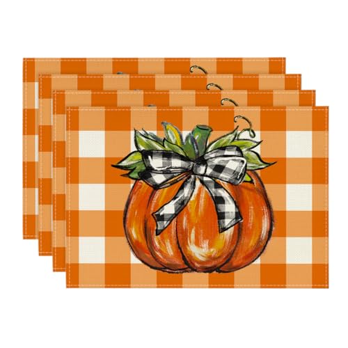 Pumpkin Fall Placemats Set of 4