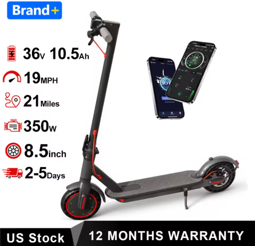 AOVOPRO ES80 Foldable Electric Scooter 350W Motor 36V10.5Ah 19mph Max Speed 21 Mile Range 8.5inch Solid Rubber Tires Deal