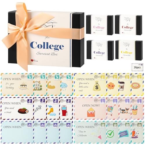 College Survival Gift Card Box with 26 “Open When” Envelopes Deal
