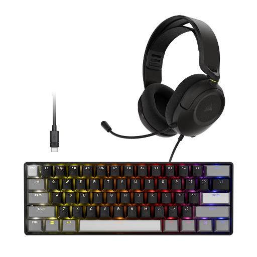 Corsair CLIPPER PRO MINI 60 Hall Effect Keyboard + HS35 v3 Headset Gaming Bundle Deal