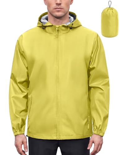  Men's Packable Hooded Rain Jacket