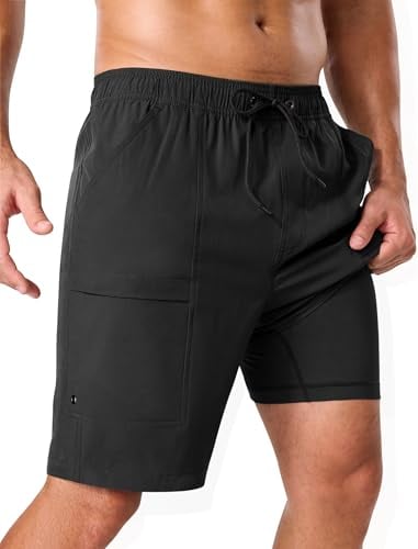 SILKWORLD Men's 9" 2-in-1 Swim Trunks w/ Compression Liner Deal