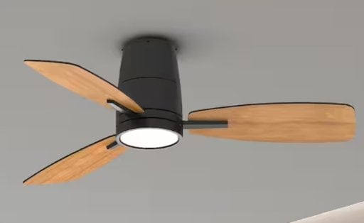 42" LED Indoor Black Flush Mount Ceiling Fan w/ Light & Remote, Reversible DC Motor Deal