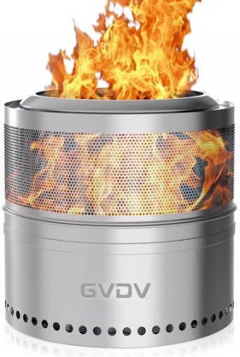 GVDV 18" Smokeless Collapsible Stainless Steel Fire Pit