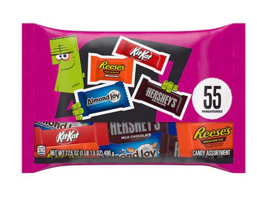 HERSHEY'S Miniatures Assorted Chocolate Halloween Candy Bag 17.5 oz